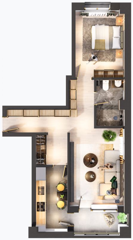 Apartamente cu 2 camere tip 2B, poza 1